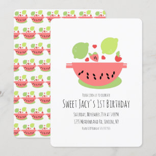 Cute Watermelon Birthday Fruit Salad Kaart