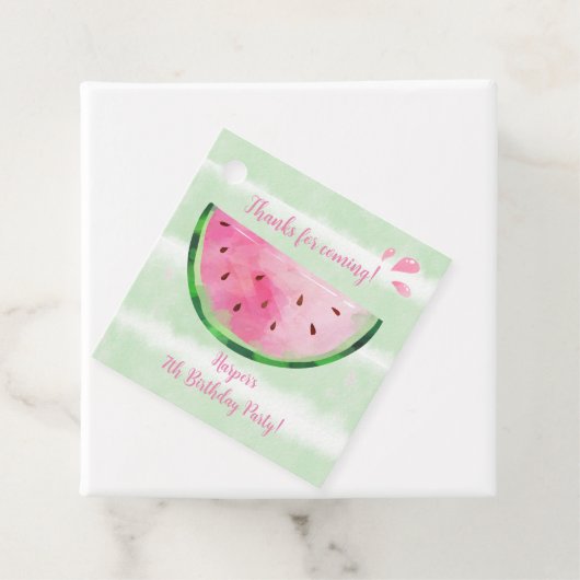Cute Watermelon Birthday Party Bedankjes Labels (In situ)