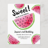 Cute Watermelon Birthday Party Budget Invitation (Voorkant)