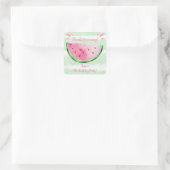 Cute Watermelon Birthday Party Favors Vierkante Sticker (Tas)