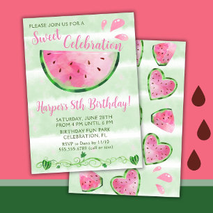 Cute Watermelon Birthday Party Kaart