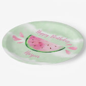 Cute Watermelon Birthday Party Papieren Bordje (Gekanteld)