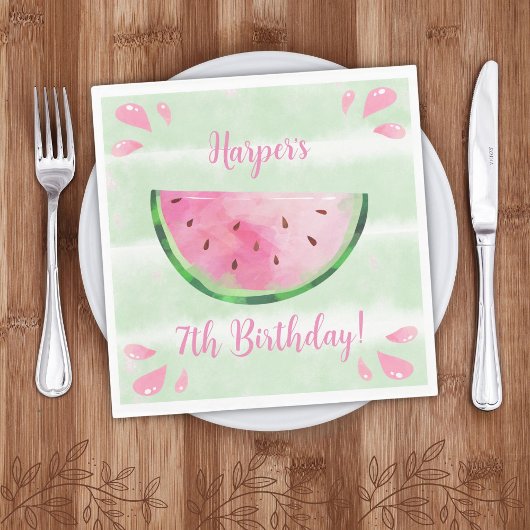 Cute Watermelon Birthday Party Servet