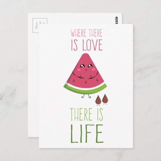 Cute Watermelon Briefkaart (Voorkant / Achterkant)