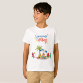 Cute Watermelon Characters Relaxing Under a Palm T-shirt (Voorkant volledig)