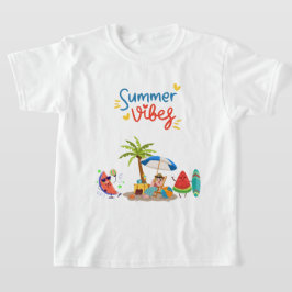  Cute Watermelon Characters Relaxing Under a Palm  T-shirt