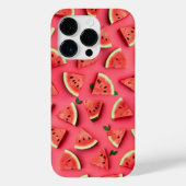 Cute Watermelon Fruit Pattern Pink iPhone Case (Achterkant)