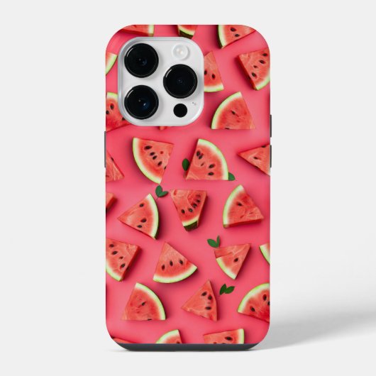 Cute Watermelon Fruit Pattern Pink iPhone Case Hoesje (Achterkant)