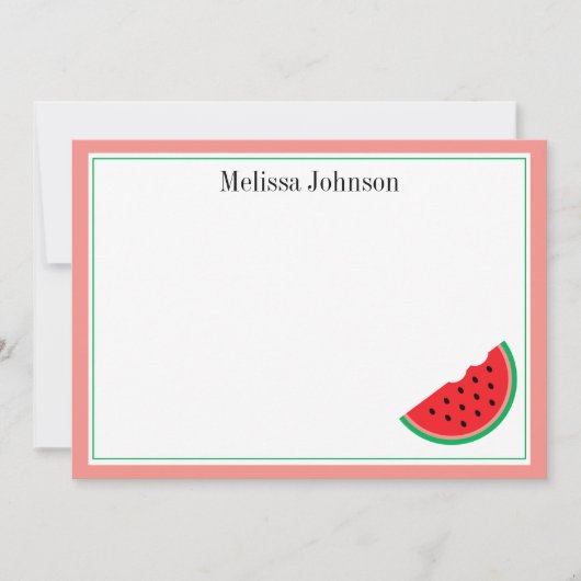 Cute Watermelon Fun Gepersonaliseerd Notitiekaartje (Voorkant)