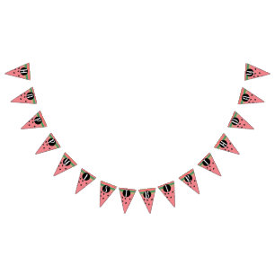 Cute Watermelon Happy First Birthday Vlaggetjes