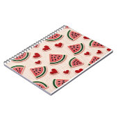 Cute Watermelon & Hearts Pattern Aesthetic School Notitieboek (Linkerzijde)