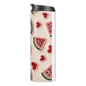 Cute Watermelon & Hearts Pattern Aesthetic School Thermosbeker (Geroteerd rechts)