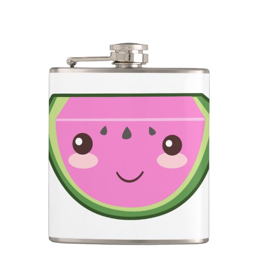 Cute Watermelon Illustration Heupfles (Voorkant)