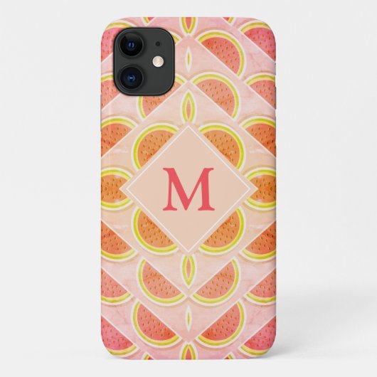 Cute WATERMELON Kaleidoscope MONOGRAM Case-Mate iPhone Case (Achterkant)