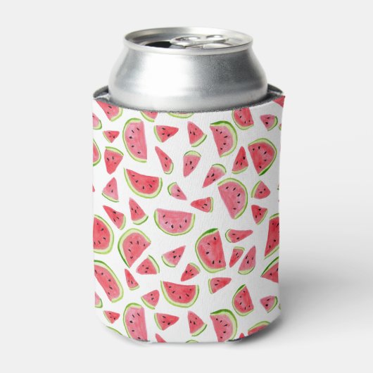 Cute watermelon koelbox - voeg uw eigen tekst toe blikjeskoeler (Blikje Voorkant)