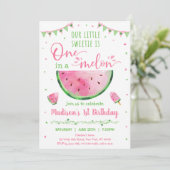 Cute Watermelon One op de eerste dag van de geboor Kaart (Staand voorkant)