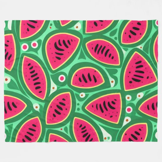 Cute Watermelon Pattern Fleece Deken (Voorkant (Horizontaal))