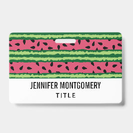 Cute Watermelon Pattern Pink & Green Badge