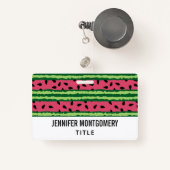 Cute Watermelon Pattern Pink & Green Badge (Voorkant met intrekbare)