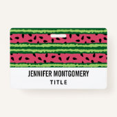 Cute Watermelon Pattern Pink & Green Badge (Voorkant)