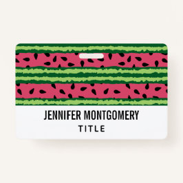 Cute Watermelon Pattern Pink & Green Badge