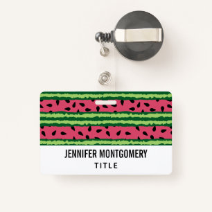 Cute Watermelon Pattern Pink & Green Badge