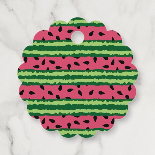 Cute Watermelon Pattern Pink & Green Bedankt Bedankjes Labels (Achterkant)