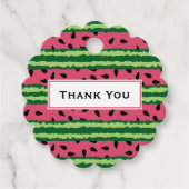 Cute Watermelon Pattern Pink & Green Bedankt Bedankjes Labels (Voorkant)