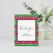 Cute Watermelon Pattern Pink & Green Bedankt Briefkaart (Staand voorkant)