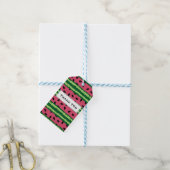 Cute Watermelon Pattern Pink & Green Bedankt Cadeaulabel (Met Touw)