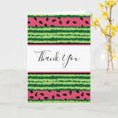 Cute Watermelon Pattern Pink & Green Bedankt Kaart (Gele Bloem)