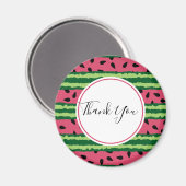 Cute Watermelon Pattern Pink & Green Bedankt Magneet (Voorkant / Achterkant)