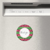 Cute Watermelon Pattern Pink & Green Bedankt Magneet (Insitu (Vaatwasser))
