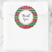 Cute Watermelon Pattern Pink & Green Bedankt Ronde Sticker (Tas)