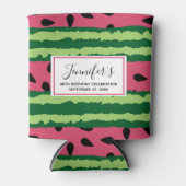 Cute Watermelon Pattern Pink & Green Birthday Blikjeskoeler (Voorkant)