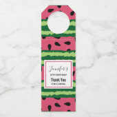 Cute Watermelon Pattern Pink & Green Birthday Flessenhanger (Voorkant)