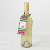 Cute Watermelon Pattern Pink & Green Birthday Flessenhanger (Schuin)