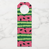 Cute Watermelon Pattern Pink & Green Birthday Flessenhanger (Achterkant)