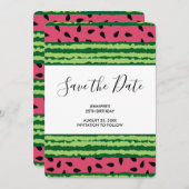 Cute Watermelon Pattern Pink & Green Birthday Save The Date (Voorkant / Achterkant)