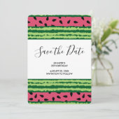 Cute Watermelon Pattern Pink & Green Birthday Save The Date (Staand voorkant)