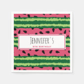 Cute Watermelon Pattern Pink & Green Birthday Servet (Voorkant)