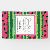 Cute Watermelon Pattern Pink & Green Birthday Spandoek (Horizontaal)