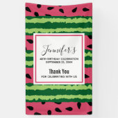 Cute Watermelon Pattern Pink & Green Birthday Spandoek (Verticaal)