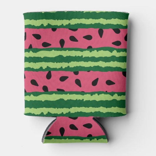 Cute Watermelon Pattern Pink & Green Blikjeskoeler (Voorkant)
