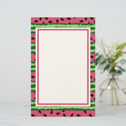 Cute Watermelon Pattern Pink & Green Briefpapier (Staand voorkant)