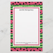 Cute Watermelon Pattern Pink & Green Briefpapier (Voorkant)