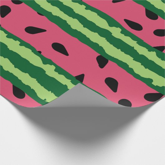 Cute Watermelon Pattern Pink & Green Cadeaupapier (Hoek)