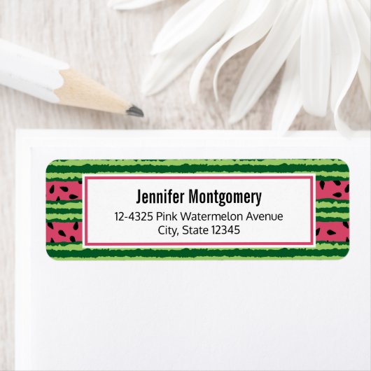 Cute Watermelon Pattern Pink & Green Etiket (Insitu)