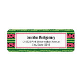 Cute Watermelon Pattern Pink & Green Etiket (Voorkant)