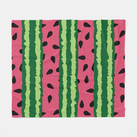 Cute Watermelon Pattern Pink & Green Fleece Deken (Voorkant (Horizontaal))